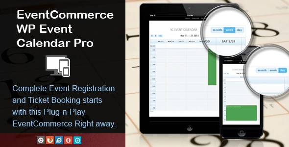 EventCommerce WP Responsive Event Calendar Pro
